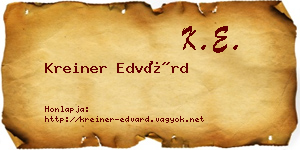 Kreiner Edvárd névjegykártya